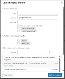 Wordpress Link Konfiguration