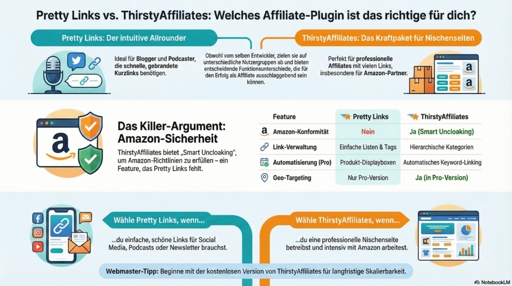 Pretty Links vs. ThirstyAffiliates: Welches Affiliate-Plugin ist das richtige für Dich?